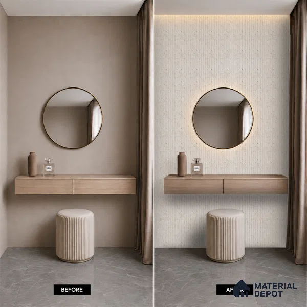 Dove Grey Marble Look PN 06968 8 ft x 10 inch PVC Panel - 10 mm | Suitable for Living Room, Bedroom & Office | Width is Subjected to 5% Variation