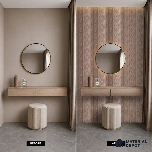 Wooden Look PN 06977 8 ft x 10 inch PVC Panel - 10 mm | Suitable for Living Room, Bedroom & Office | Width is Subjected to 5% Variation