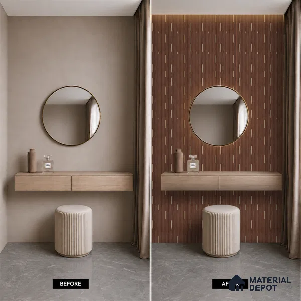 Wooden Look PN 07016 9.5 ft x 12 inch Charcoal Panel - 6 mm | Suitable for Feature Wall, TV Unit & Living Room | Width is Subjected to 5% Variation