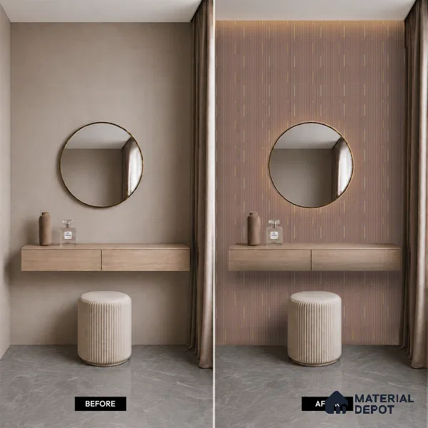 Wooden Look PN 07017 9.5 ft x 12 inch Charcoal Panel - 6 mm | Suitable for Feature Wall, TV Unit & Living Room | Width is Subjected to 5% Variation