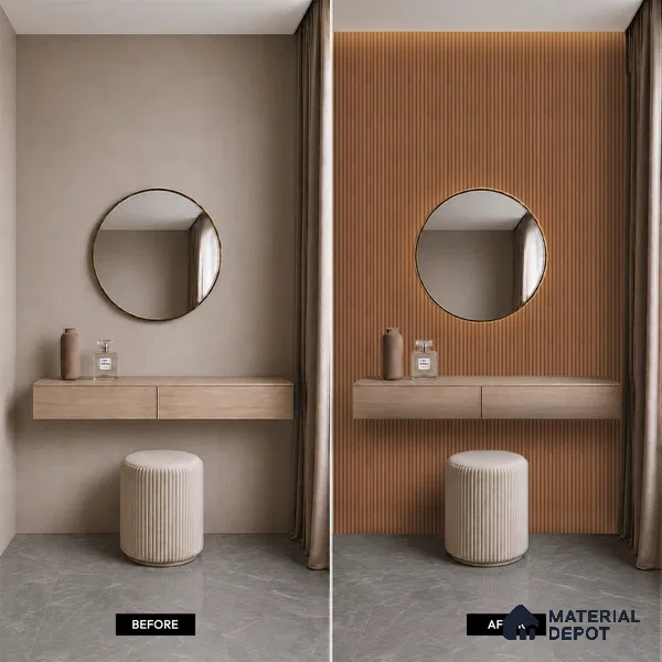 Wooden Look PN 07021 9.5 ft x 12 inch Charcoal Panel - 10 mm | Suitable for Feature Wall, TV Unit & Living Room | Width is Subjected to 5% Variation