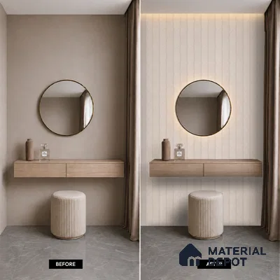 Almond Cream Marble Look PN 07064 9.5 ft x 9.8 inch Charcoal Panel - 10 mm | Suitable for Feature Wall, TV Unit & Living Room | Width is Subjected to 5% Variation