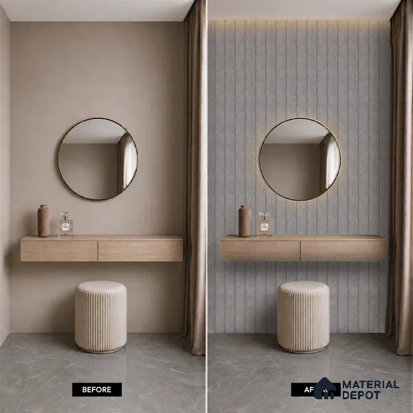 Cloud Grey Marble Look PN 07065 9.5 ft x 9.8 inch Charcoal Panel - 10 mm | Suitable for Feature Wall, TV Unit & Living Room | Width is Subjected to 5% Variation