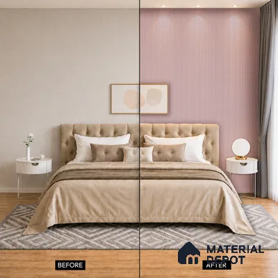 Dusty Pink Patterned Look PN 07070 9.5 ft x 4.9 inch Charcoal Panel - 10 mm | Suitable for Feature Wall, TV Unit & Living Room | Width is Subjected to 5% Variation