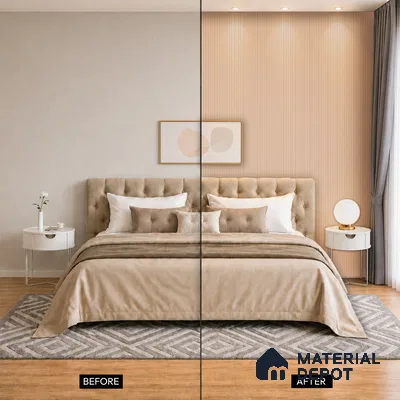 Oak Brown Patterned Look PN 07076 9.5 ft x 4.9 inch Charcoal Panel - 10 mm | Suitable for Feature Wall, TV Unit & Living Room | Width is Subjected to 5% Variation