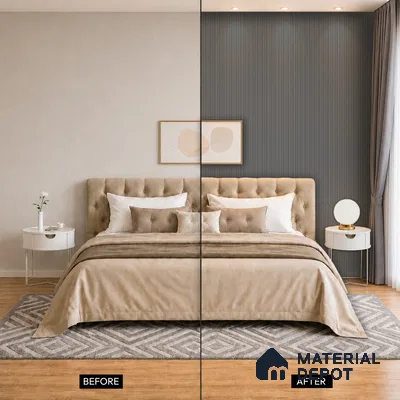 Graphite Grey Plain Colour Look PN 07077 9.5 ft x 4.9 inch Charcoal Panel - 10 mm | Suitable for Feature Wall, TV Unit & Living Room | Width is Subjected to 5% Variation