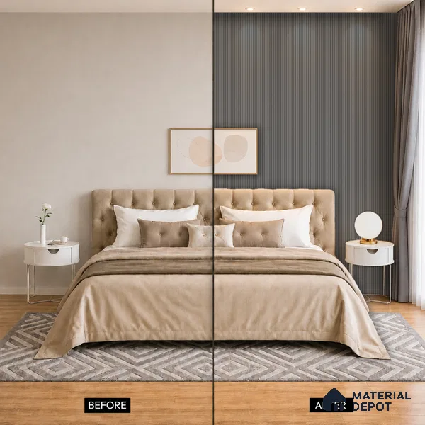 Graphite Grey Plain Colour Look PN 07077 9.5 ft x 4.9 inch Charcoal Panel - 10 mm | Suitable for Feature Wall, TV Unit & Living Room | Width is Subjected to 5% Variation