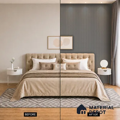 Dark Grey Patterned Look PN 07078 9.5 ft x 4.9 inch Charcoal Panel - 10 mm | Suitable for Feature Wall, TV Unit & Living Room | Width is Subjected to 5% Variation