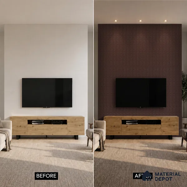 Grey Wenge Marble Look PN 07085 10 ft x 4.9 inch Charcoal Panel - 6 mm | Suitable for Feature Wall, TV Unit & Living Room | Width is Subjected to 5% Variation