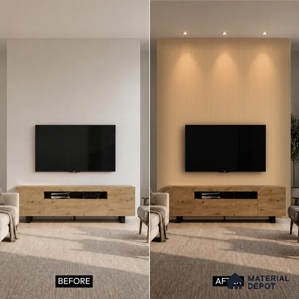 Wooden Look PN 07097 10 ft x 4.9 inch Charcoal Panel - 6 mm | Suitable for Feature Wall, TV Unit & Living Room | Width is Subjected to 5% Variation