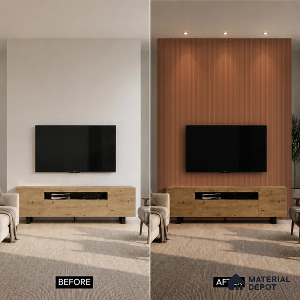 Wooden Look PN 07099 10 ft x 4.9 inch Charcoal Panel - 6 mm | Suitable for Feature Wall, TV Unit & Living Room | Width is Subjected to 5% Variation