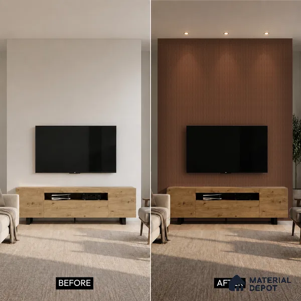 Wooden Look PN 07100 10 ft x 4.9 inch Charcoal Panel - 6 mm | Suitable for Feature Wall, TV Unit & Living Room | Width is Subjected to 5% Variation