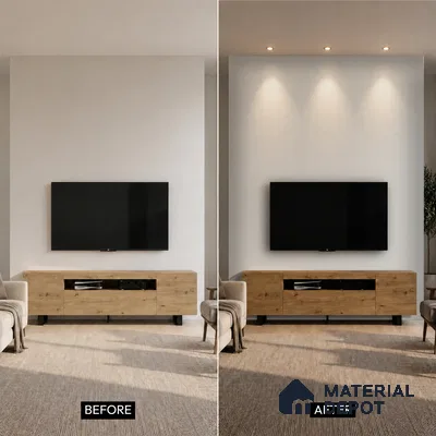 Ivory Beige Plain Colour Look PN 07157 9.5 ft x 4.7 inch Charcoal Panel - 11 mm | Suitable for Feature Wall, TV Unit & Living Room | Width is Subjected to 5% Variation