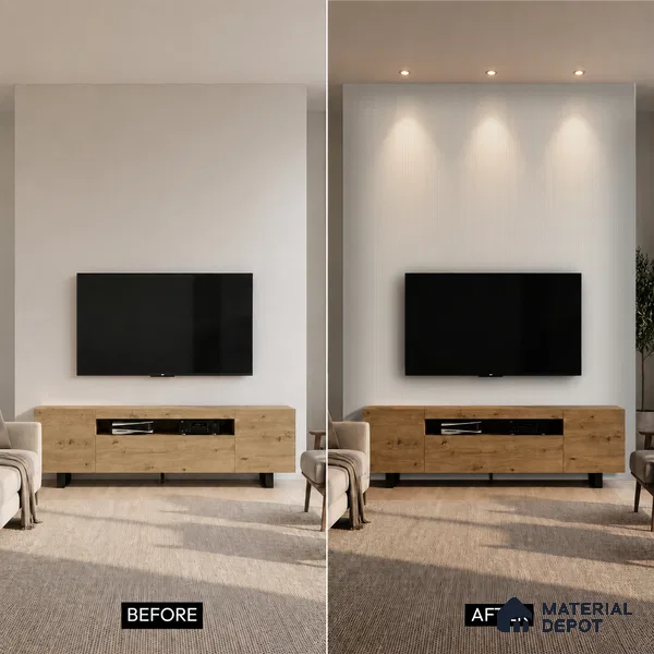 Ivory Beige Plain Colour Look PN 07157 9.5 ft x 4.7 inch Charcoal Panel - 11 mm | Suitable for Feature Wall, TV Unit & Living Room | Width is Subjected to 5% Variation