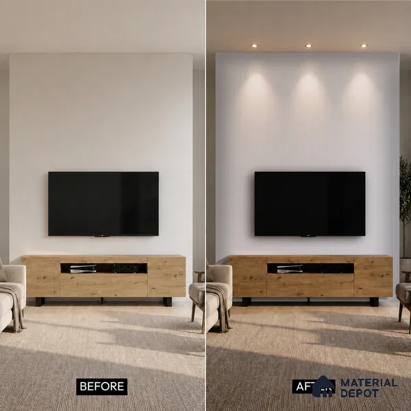 Dove Grey Plain Colour Look PN 07168 9.5 ft x 4.7 inch Charcoal Panel - 11 mm | Suitable for Feature Wall, TV Unit & Living Room | Width is Subjected to 5% Variation