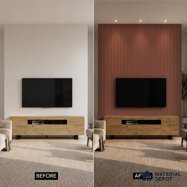 Wooden Look PN 07172 9.5 ft x 4.7 inch Charcoal Panel - 11 mm | Suitable for Feature Wall, TV Unit & Living Room | Width is Subjected to 5% Variation