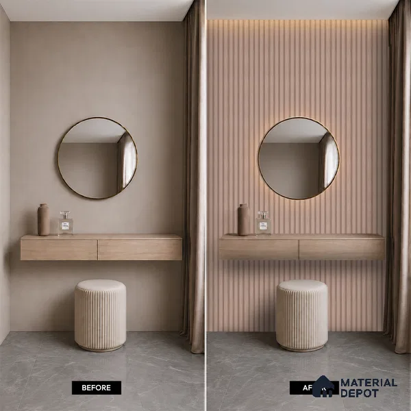 Wooden Look PN 07378 8 ft x 9.6 inch PVC Panel - 10 mm | Suitable for Living Room, Bedroom & Office | Width is Subjected to 5% Variation