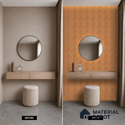 Wooden Look PN 07391 8 ft x 9.6 inch PVC Panel - 10 mm | Suitable for Living Room, Bedroom & Office | Width is Subjected to 5% Variation