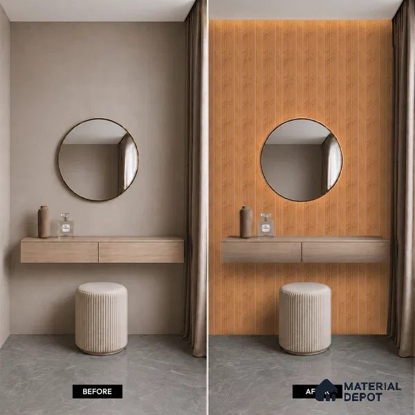 Wooden Look PN 07391 8 ft x 9.6 inch PVC Panel - 10 mm | Suitable for Living Room, Bedroom & Office | Width is Subjected to 5% Variation