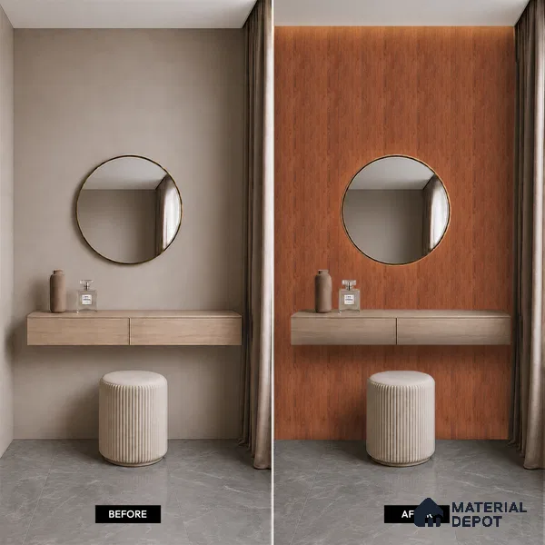 Wooden Look PN 07407 8 ft x 12 inch PVC Panel - 10 mm | Suitable for Living Room, Bedroom & Office | Width is Subjected to 5% Variation