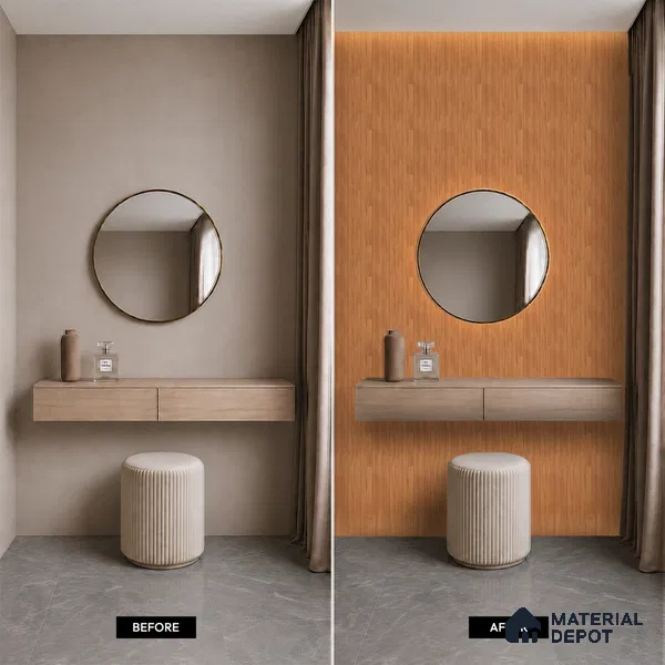 Wooden Look PN 07412 8 ft x 12 inch PVC Panel - 10 mm | Suitable for Living Room, Bedroom & Office | Width is Subjected to 5% Variation