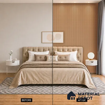 Wooden Look PN 07449 8 ft x 4.8 inch PVC Panel - 10 mm | Suitable for Living Room, Bedroom & Office | Width is Subjected to 5% Variation