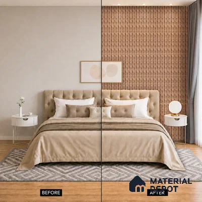 Teak Brown Marble Look PN 07455 8 ft x 4.8 inch PVC Panel - 10 mm | Suitable for Living Room, Bedroom & Office | Width is Subjected to 5% Variation