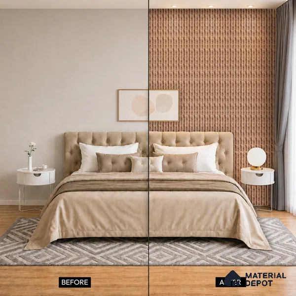 Teak Brown Marble Look PN 07455 8 ft x 4.8 inch PVC Panel - 10 mm | Suitable for Living Room, Bedroom & Office | Width is Subjected to 5% Variation