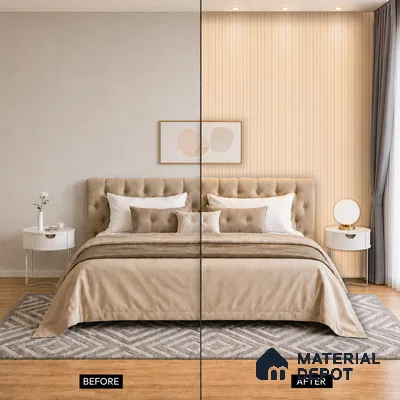 Wooden Look PN 07458 8 ft x 4.8 inch PVC Panel - 10 mm | Suitable for Living Room, Bedroom & Office | Width is Subjected to 5% Variation