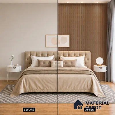 Wooden Look PN 07463 8 ft x 4.8 inch PVC Panel - 10 mm | Suitable for Living Room, Bedroom & Office | Width is Subjected to 5% Variation