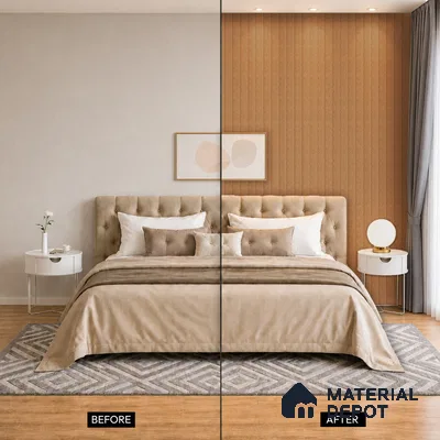 Mud Brown Stone Look PN 07470 8 ft x 4.8 inch PVC Panel - 10 mm | Suitable for Living Room, Bedroom & Office | Width is Subjected to 5% Variation