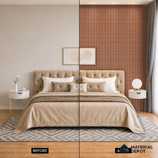 Wooden Look PN 07476 8 ft x 4.8 inch PVC Panel - 10 mm | Suitable for Living Room, Bedroom & Office | Width is Subjected to 5% Variation