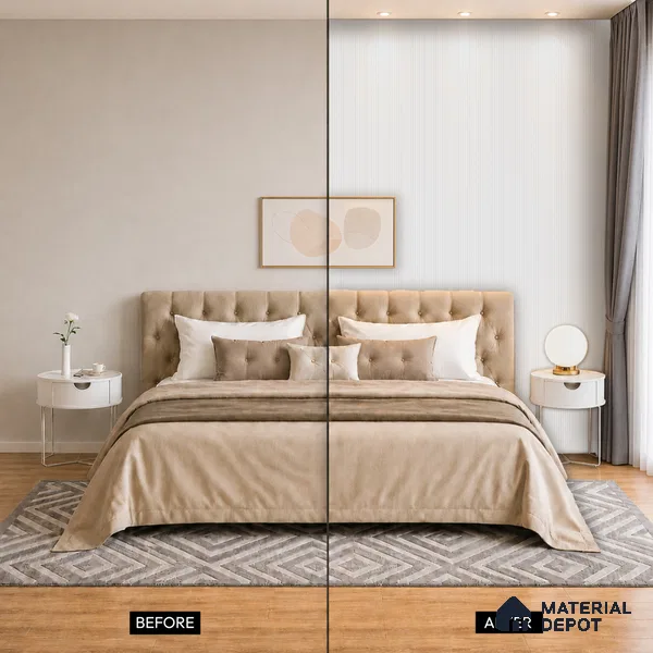 Dove Grey Plain Colour Look PN 07477 8 ft x 4.8 inch PVC Panel - 10 mm | Suitable for Living Room, Bedroom & Office | Width is Subjected to 5% Variation