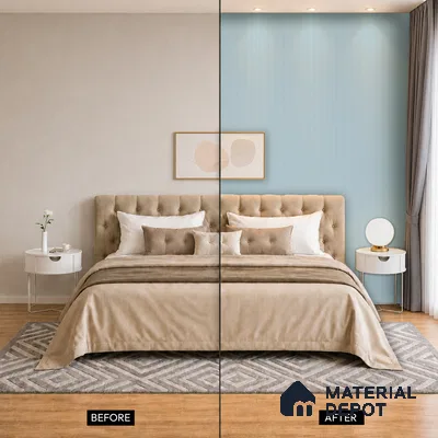 Cloud Grey Plain Colour Look PN 07480 8 ft x 4.8 inch PVC Panel - 10 mm | Suitable for Living Room, Bedroom & Office | Width is Subjected to 5% Variation