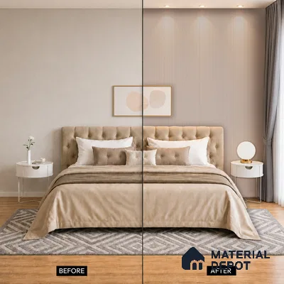 Cloud Grey Plain Colour Look PN 07481 8 ft x 4.8 inch PVC Panel - 10 mm | Suitable for Living Room, Bedroom & Office | Width is Subjected to 5% Variation