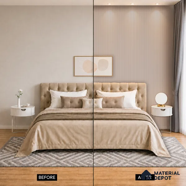 Cloud Grey Plain Colour Look PN 07481 8 ft x 4.8 inch PVC Panel - 10 mm | Suitable for Living Room, Bedroom & Office | Width is Subjected to 5% Variation