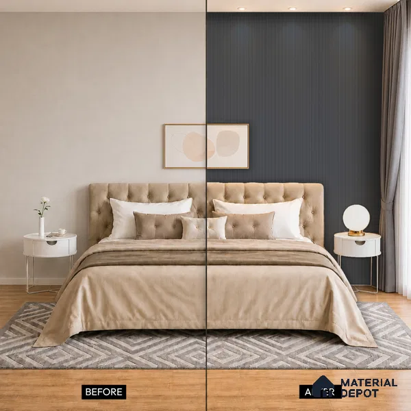 Graphite Grey Plain Colour Look PN 07482 8 ft x 4.8 inch PVC Panel - 10 mm | Suitable for Living Room, Bedroom & Office | Width is Subjected to 5% Variation