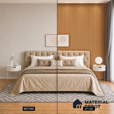 Wooden Look PN 07487 8 ft x 4.8 inch PVC Panel - 10 mm | Suitable for Living Room, Bedroom & Office | Width is Subjected to 5% Variation