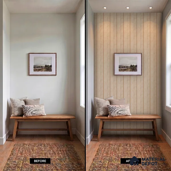 Wooden Look PN 07506 8 ft x 6 inch PVC Panel - 10 mm | Suitable for Living Room, Bedroom & Office | Width is Subjected to 5% Variation