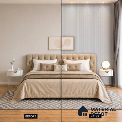Cement Grey Fabric Look PN 07598 9.5 ft x 4.9 inch Charcoal Panel - 12 mm | Suitable for Feature Wall, TV Unit & Living Room | Width is Subjected to 5% Variation
