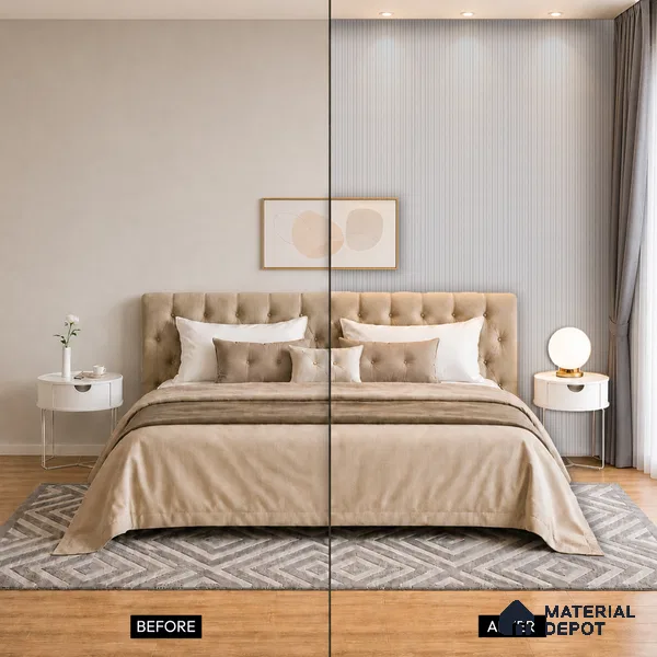 Cement Grey Fabric Look PN 07598 9.5 ft x 4.9 inch Charcoal Panel - 12 mm | Suitable for Feature Wall, TV Unit & Living Room | Width is Subjected to 5% Variation