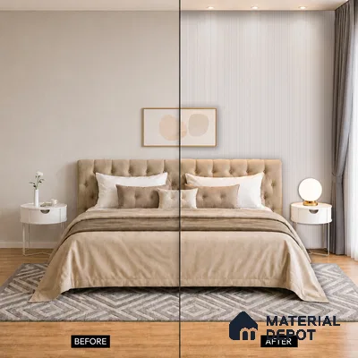 Light Grey Fabric Look PN 07599 9.5 ft x 4.9 inch Charcoal Panel - 12 mm | Suitable for Feature Wall, TV Unit & Living Room | Width is Subjected to 5% Variation
