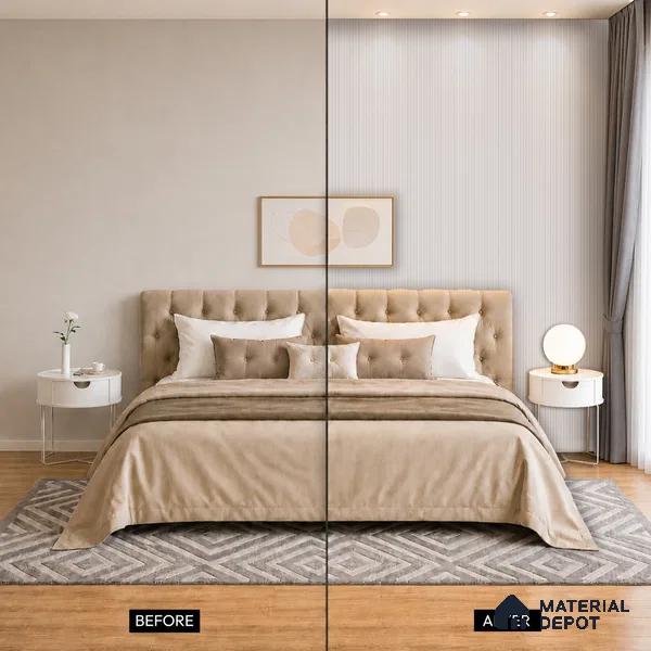 Light Grey Fabric Look PN 07599 9.5 ft x 4.9 inch Charcoal Panel - 12 mm | Suitable for Feature Wall, TV Unit & Living Room | Width is Subjected to 5% Variation