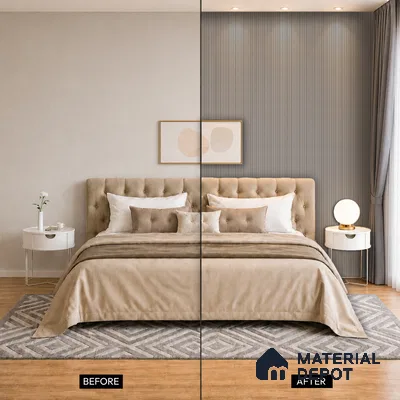 Mid Grey Plain Colour Look PN 07605 9.5 ft x 4.9 inch Charcoal Panel - 12 mm | Suitable for Feature Wall, TV Unit & Living Room | Width is Subjected to 5% Variation