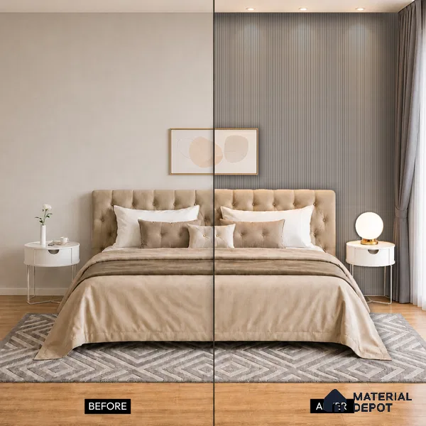 Mid Grey Plain Colour Look PN 07605 9.5 ft x 4.9 inch Charcoal Panel - 12 mm | Suitable for Feature Wall, TV Unit & Living Room | Width is Subjected to 5% Variation