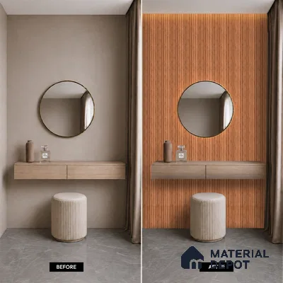 Wooden Look PN 07656 8 ft x 10 inch Charcoal Panel - 10 mm | Suitable for Living Room, Bedroom & Office | Width is Subjected to 5% Variation