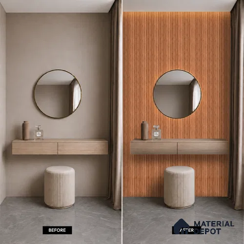 Wooden Look PN 07656 8 ft x 10 inch Charcoal Panel - 10 mm | Suitable for Living Room, Bedroom & Office | Width is Subjected to 5% Variation