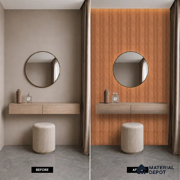 Wooden Look PN 07656 8 ft x 10 inch Charcoal Panel - 10 mm | Suitable for Living Room, Bedroom & Office | Width is Subjected to 5% Variation
