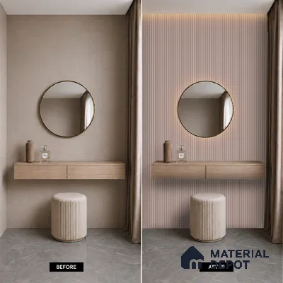 Cement Grey Plain Colour Look PN 07663 8 ft x 10 inch Charcoal Panel - 10 mm | Suitable for Living Room, Bedroom & Office | Width is Subjected to 5% Variation