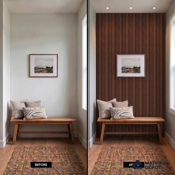 Wooden Look PN 07689 9.1 ft x 4.9 inch Charcoal Panel - 12 mm | Suitable for Living Room, Bedroom & TV Cabinet | Width is Subjected to 5% Variation